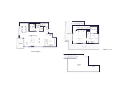 Floor plan for 1 bed, 1.5 baths, 1750 sqft